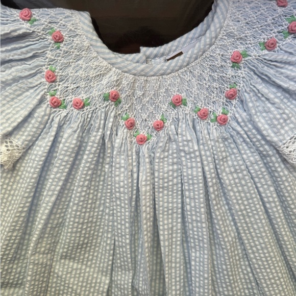 NWOT SMOCKED SEERSUCKER DRESS - Picture 1 of 2